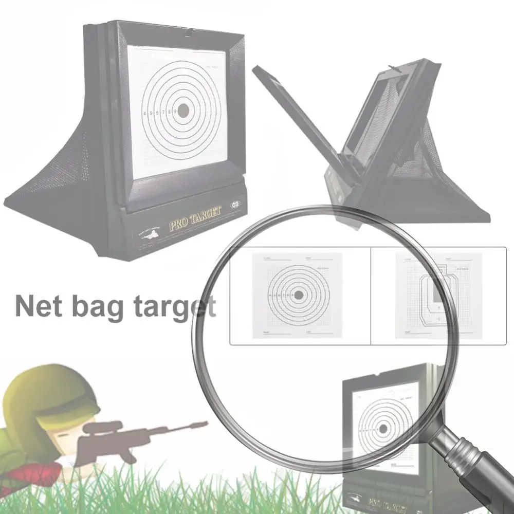 

Мишени для страйкбола с 10 листами мишеньной бумаги, портативные мишени для стрельбы, ловушка для пуль для тренировок на заднем дворе