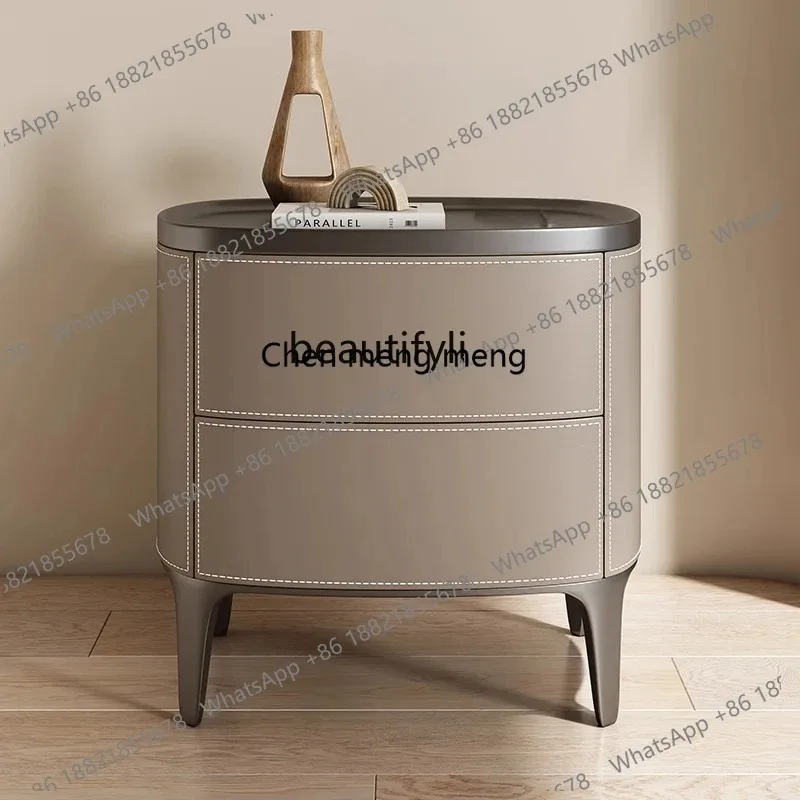 03 Simple pure solid wood bedside table, storage box, high-end sense, light luxury creative alternative to home bedroom