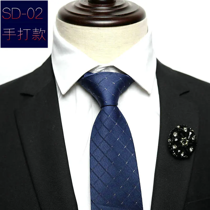 New Men Tie Classic Stripe Dot Blue Red 8cm Jacquard Business Necktie Accessories Daily Wear Cravat Wedding Fashion Party Gift