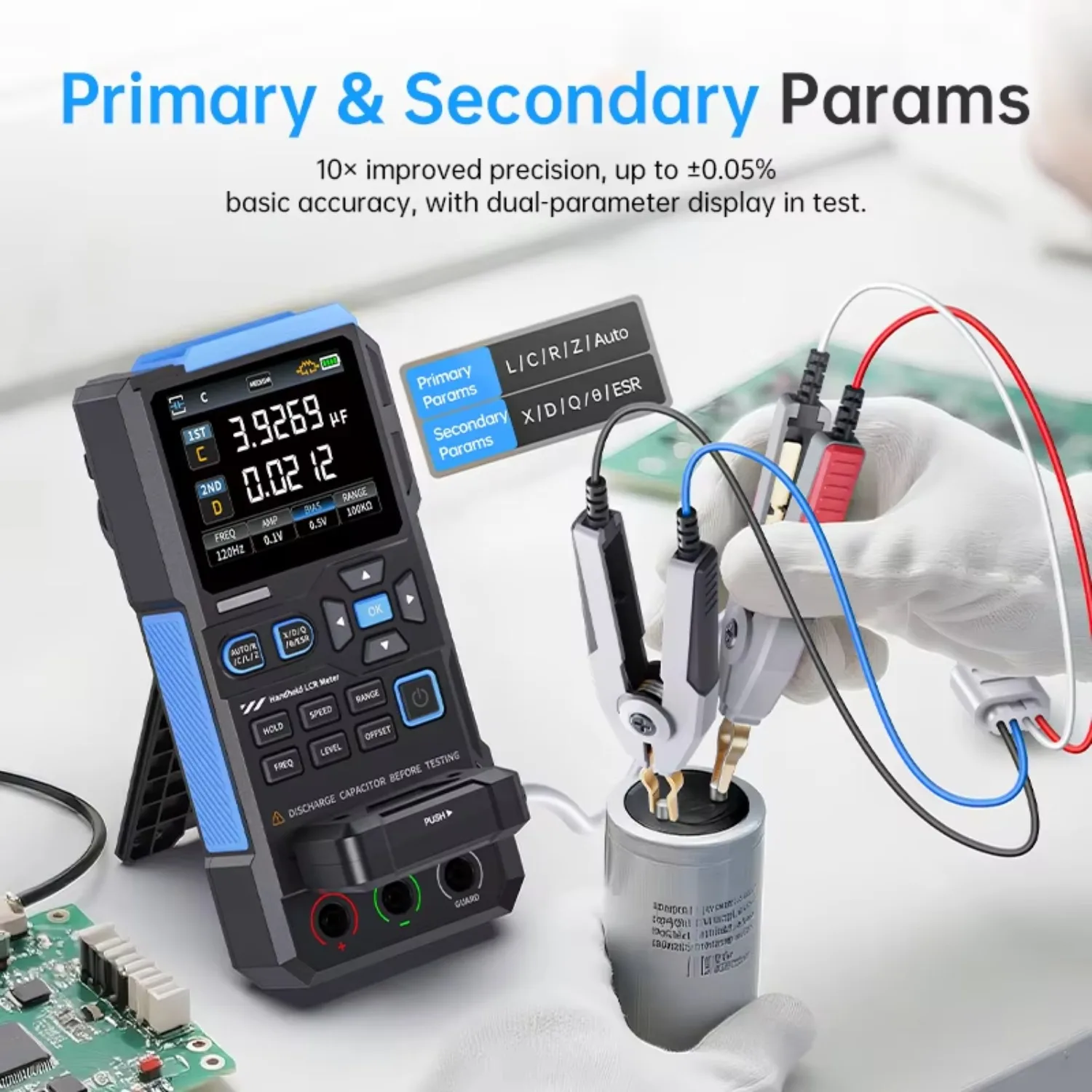 FNIRSI LC1020E Handheld Digital Bridge LCR Meter Auto L/C/R Measurement 2.8" Color Screen High Precision Measuring Instrument view 2