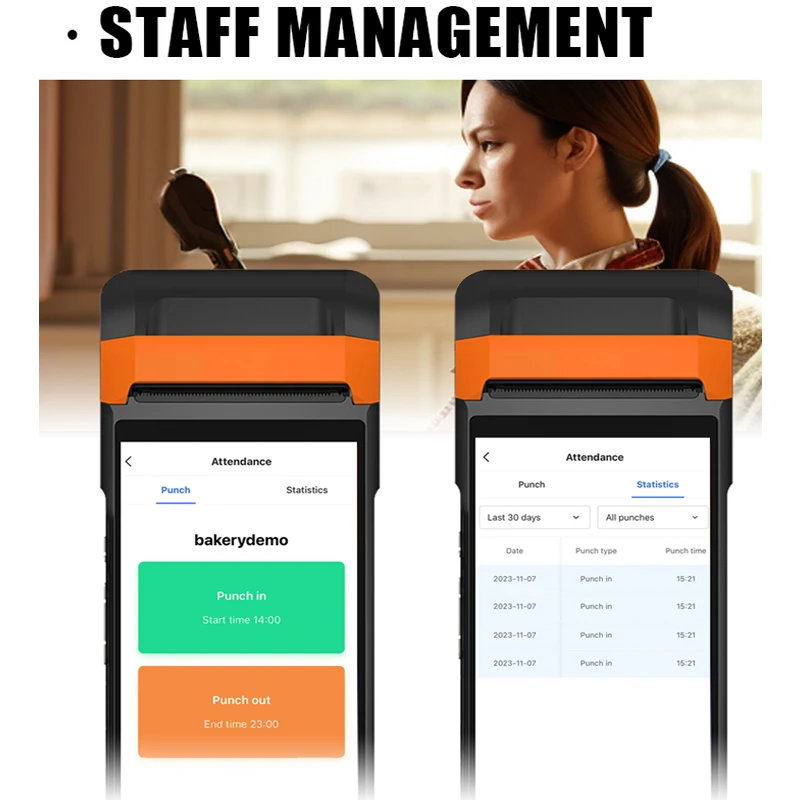 الكل في واحد Epos Android محطة Pos المحمولة 1D 2D الباركود POS آلة لبطاقة البنك ودفع QR مع الماسح الضوئي #6