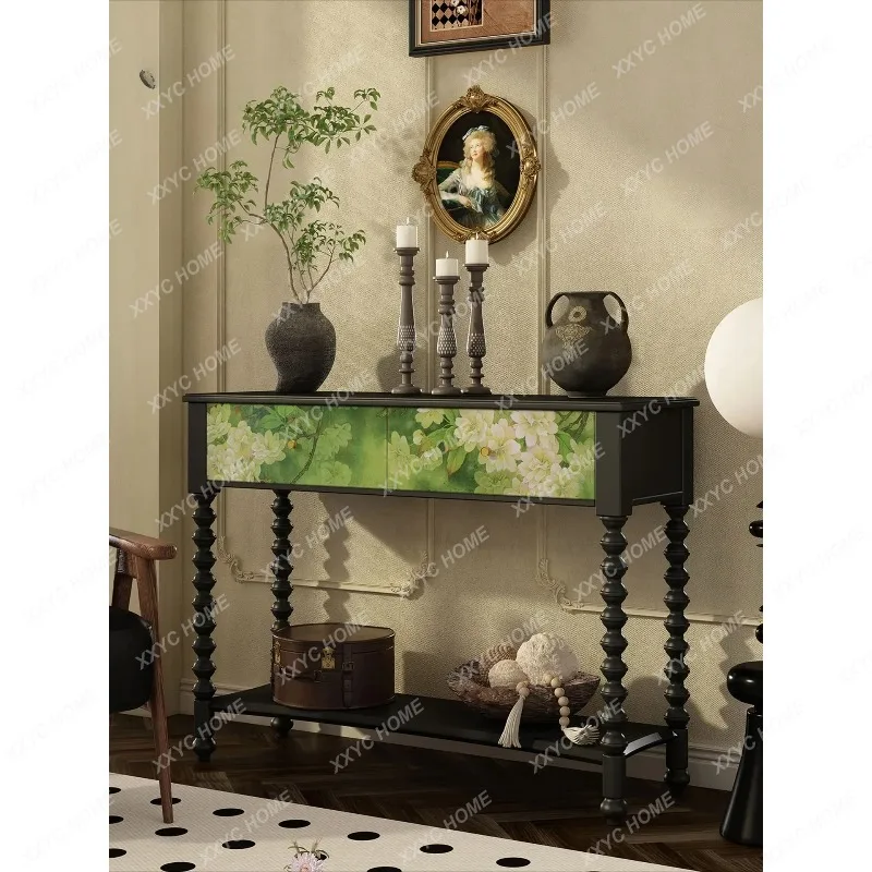 XX Chinese Style Flower and Bird Pattern Solid Wood Flower Stand Balcony Multi-layer Storage Rack  Style Flower Cabinet
