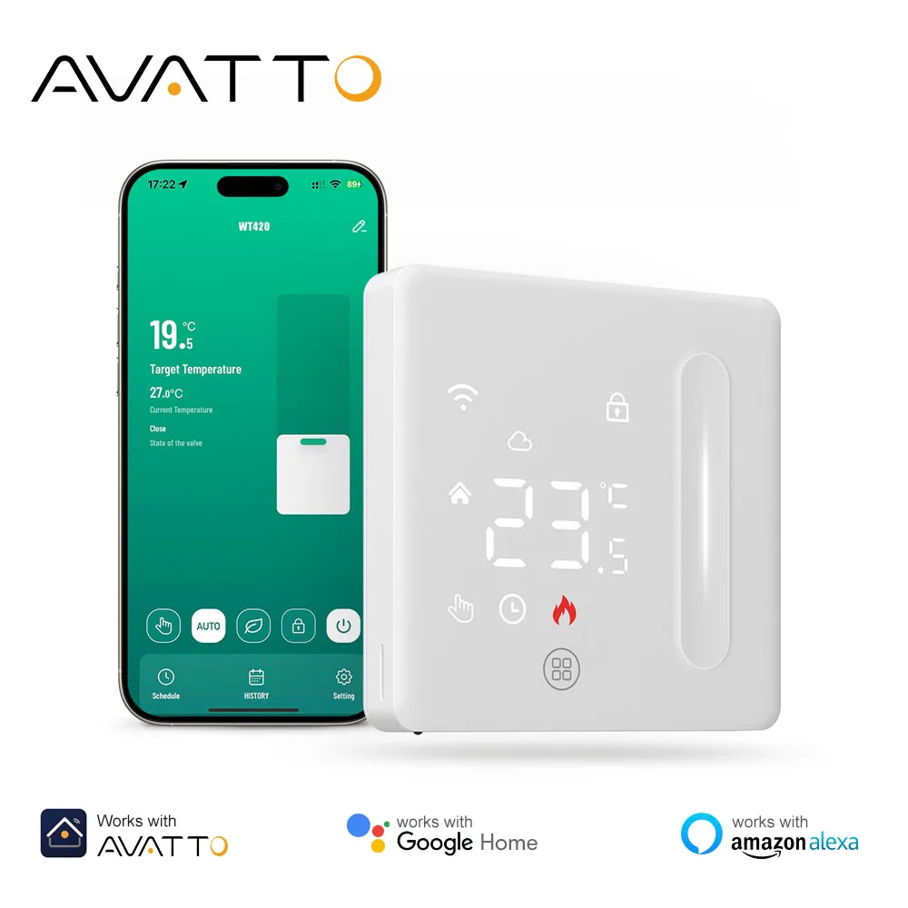 AVATTO Tuya WiFi Smart Thermostat Electric Floor Heating Water Gas Boiler Temperature Control Works With Alexa Google Home