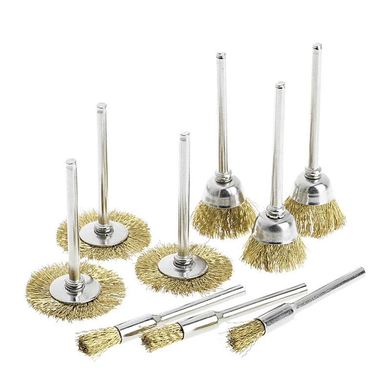 

9 Brass Brush Wire Wheel Brushes Die Grinder Rotary Electric Tool for Engraver Drop ship