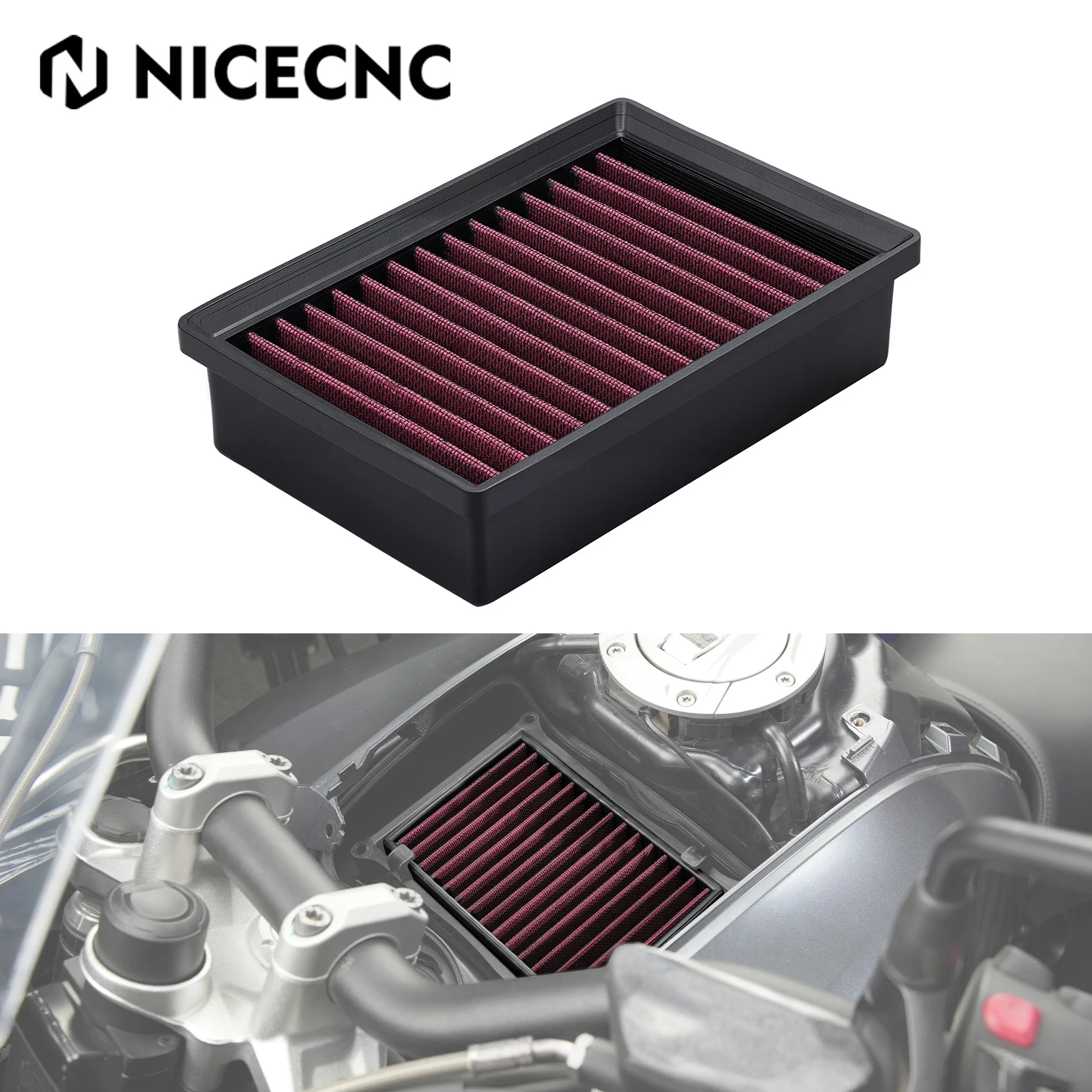 For BMW R1250GS R1250GS Adventure 2018-2024 High Flow Air Filter R1200GS R1200R RS RT LC R1200GS Adventure 2013-18 R1250R RS RT