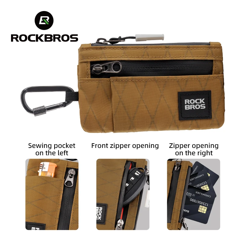 ROCKBROS Cycling Phone Bag Lightweight Portable Hand Bag Hanging Buckle Multifunction Card Bag Item Storage Wallet Commute Bag