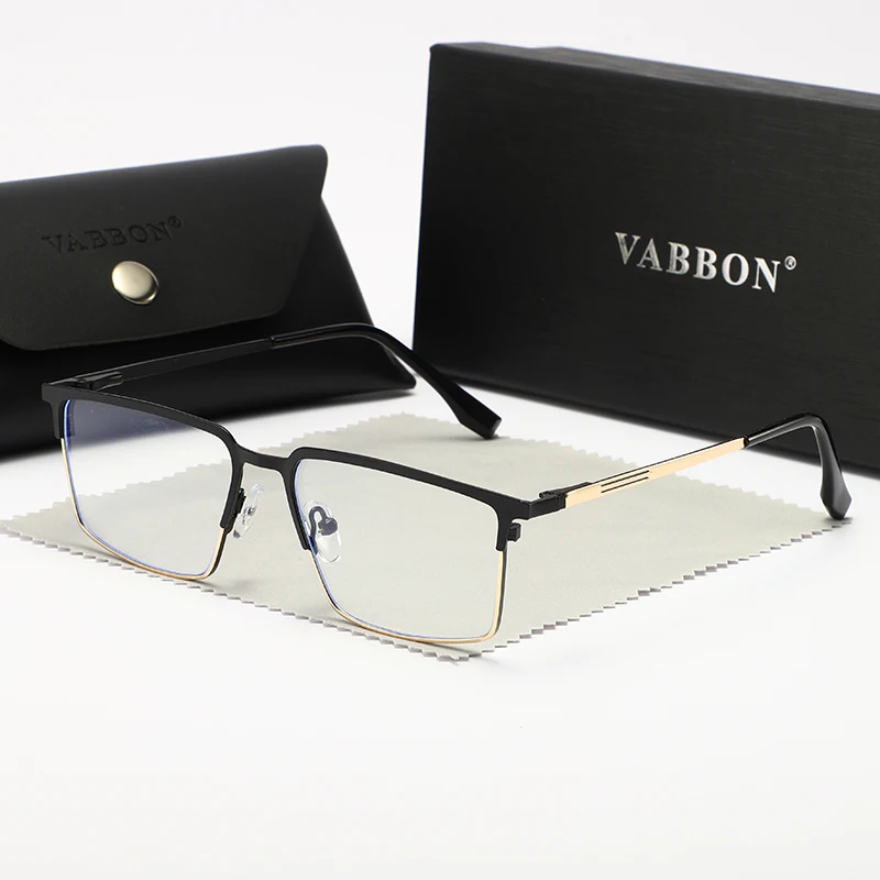 

Мужская деловая оправа для очков с линиями бровей, сверхлегкая и тонкая полуоправа для очков, металлическая плоская зеркало 6005