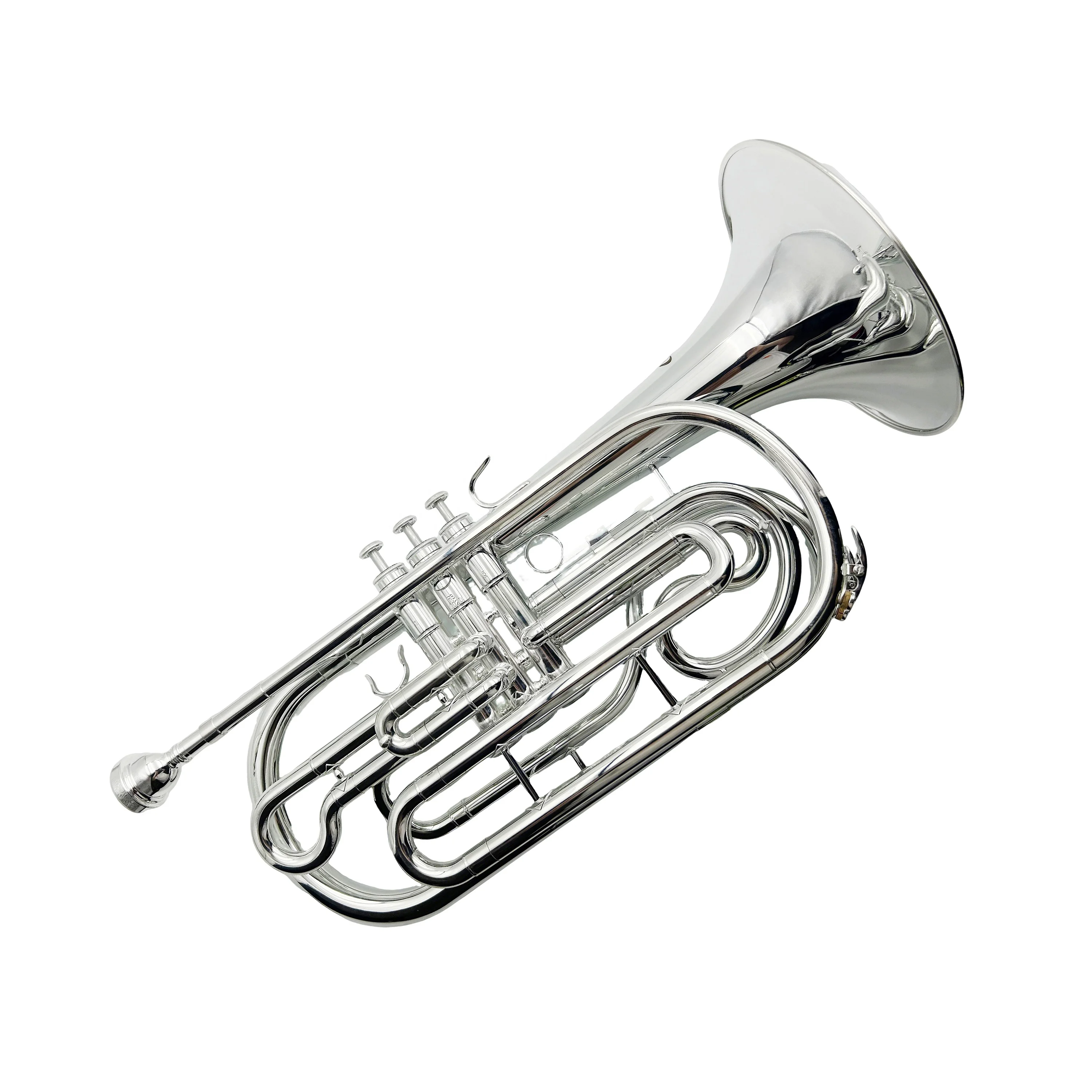 High Quality Brass Marching Trombone Bb Key Silver Plated Professional Level 12.3mm Bore 213mm Bell Diameter JYMTB1311S