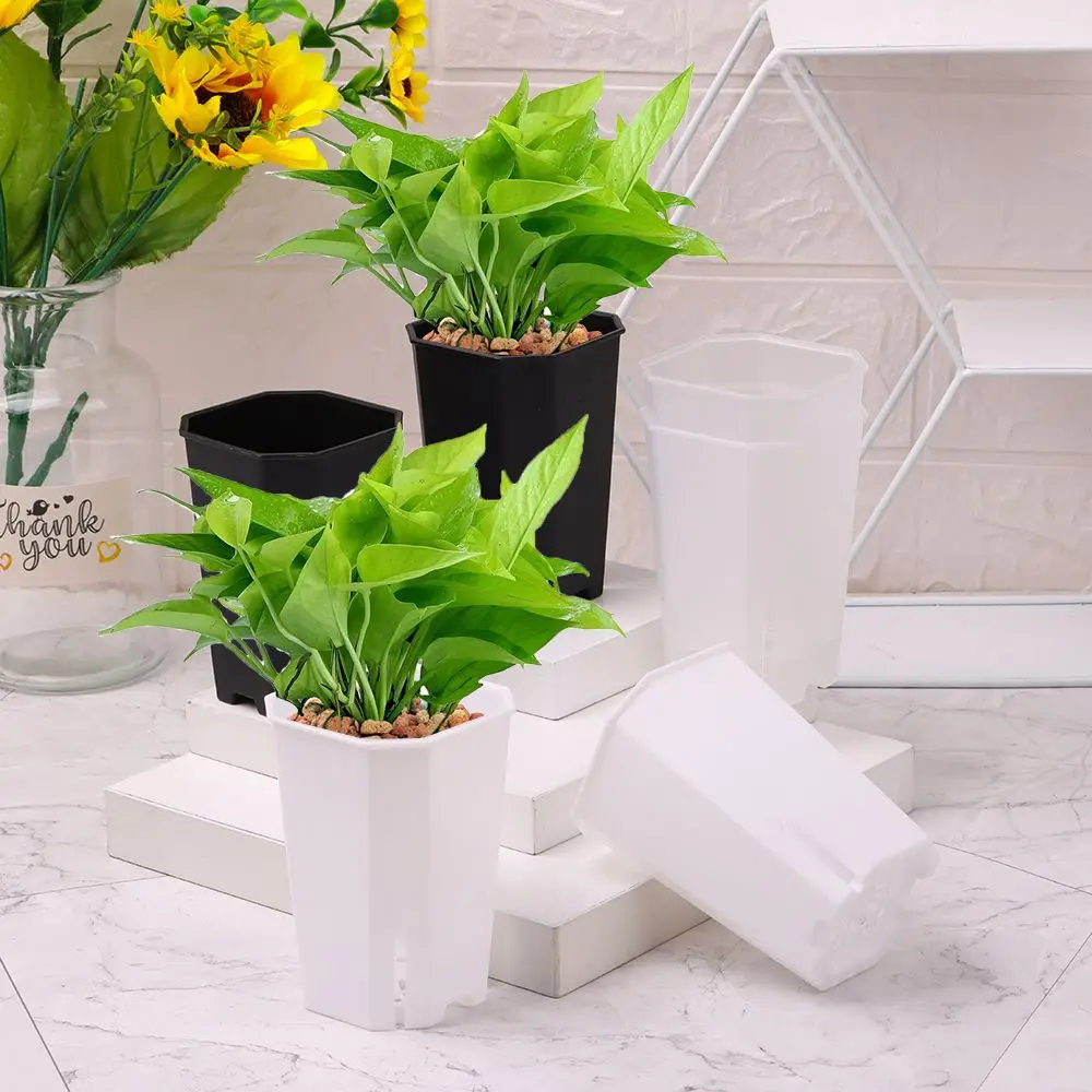 Decorate square Pots Octagonal Plastics Potted Plants Vientiane Pots Side Opening Flowerpot