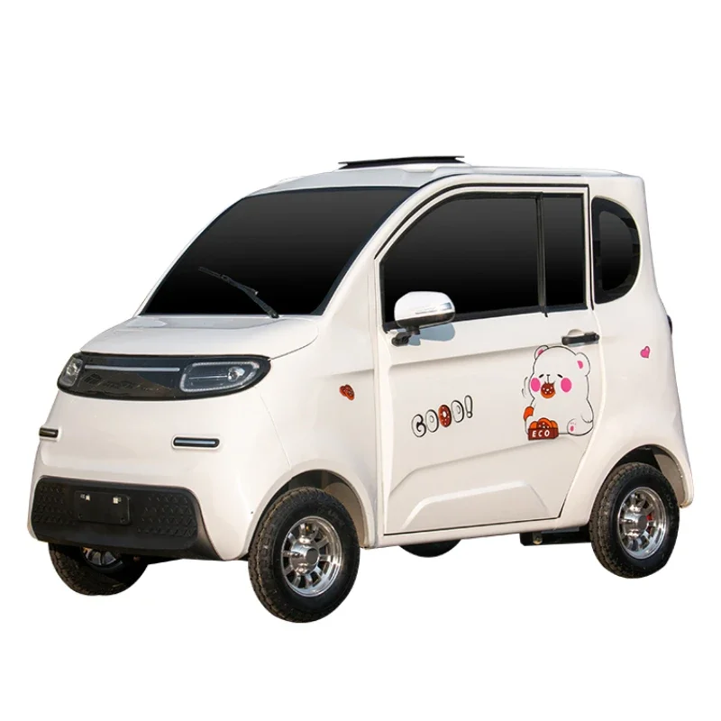 Electric four-wheeled car household adult transportation small fully female gas and electricity