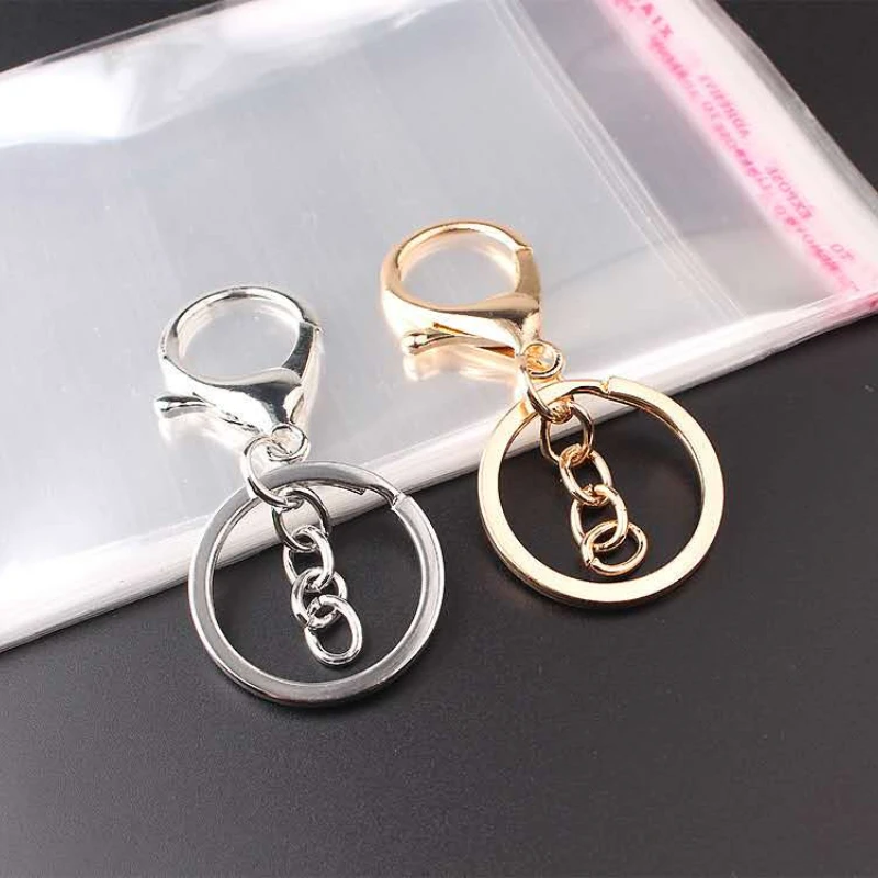 10pcs/lot Key Chain Lobster Ring Popular Classic Lobster Clasp Key Hook Chain Jewelry Making Findings for Keychain