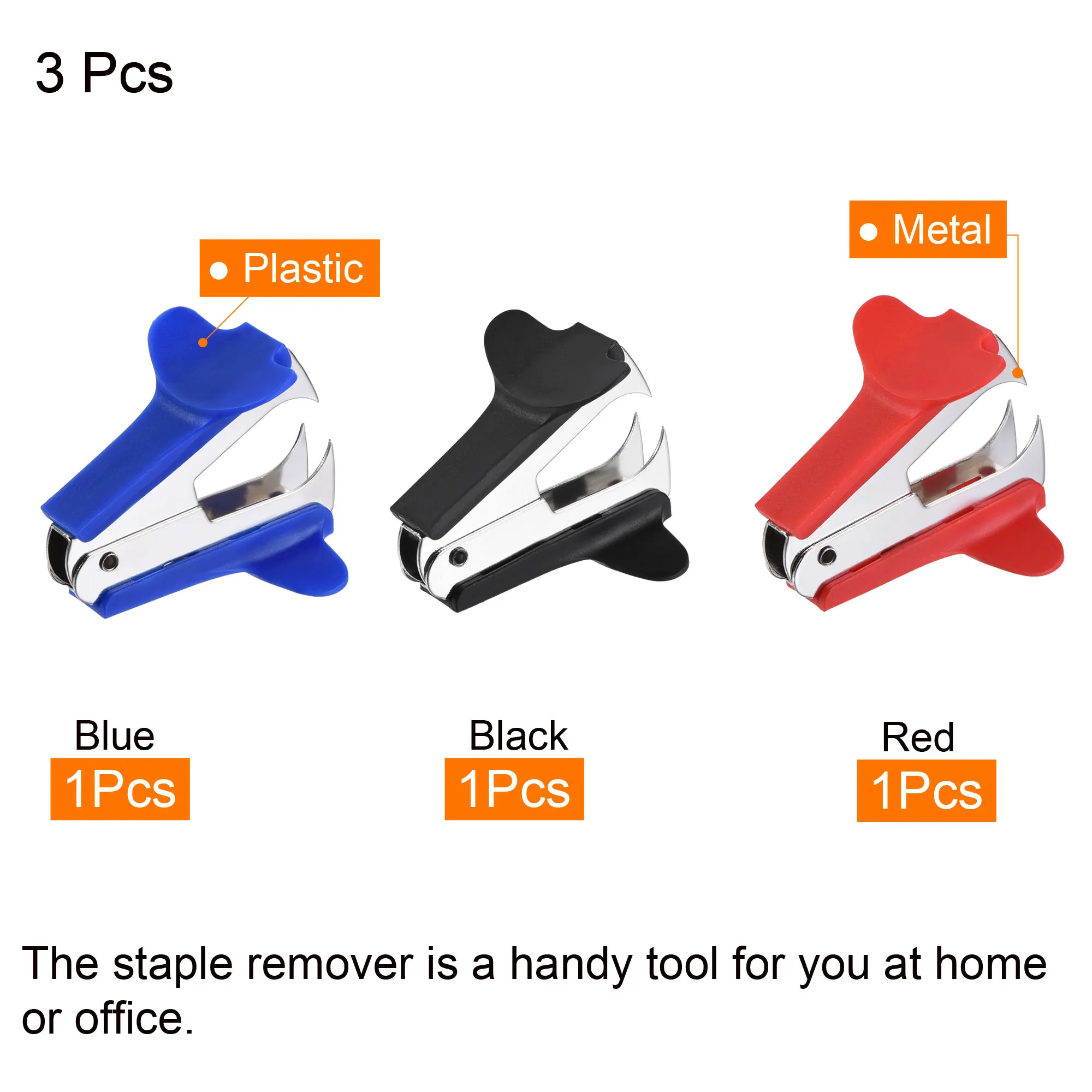 3Pcs Simulate Canine Teeth Staple Remover Mini Manual Nail Puller for Office Staff Stationery Staple Pluck Out Remove Tools