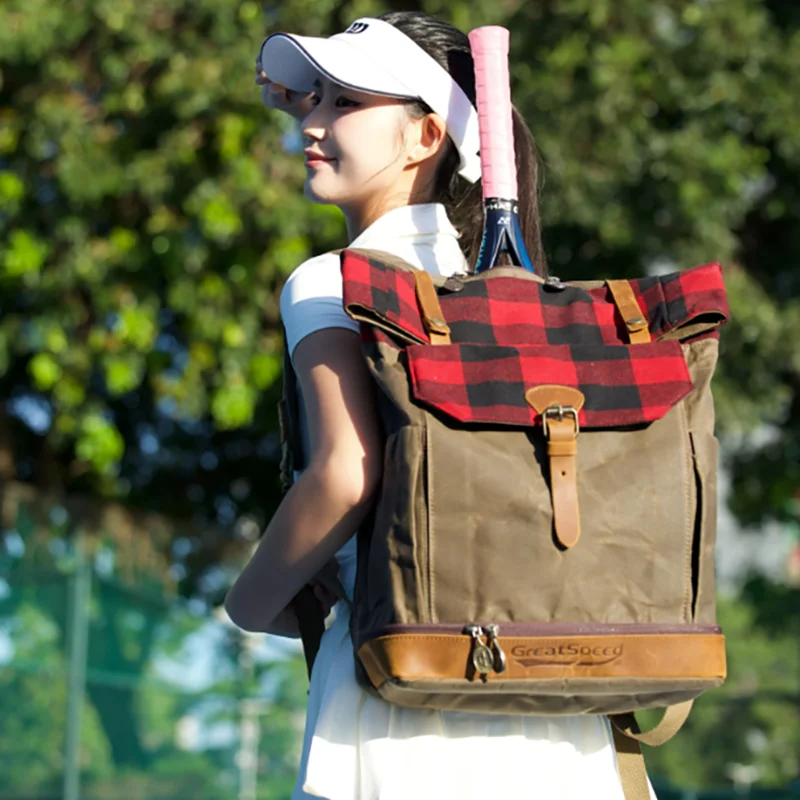 GreatSpeed Tennis Badminton Bag 2-Pack Double Shoulder Backpack Vintage Fashion Sports Pack for Men and Women