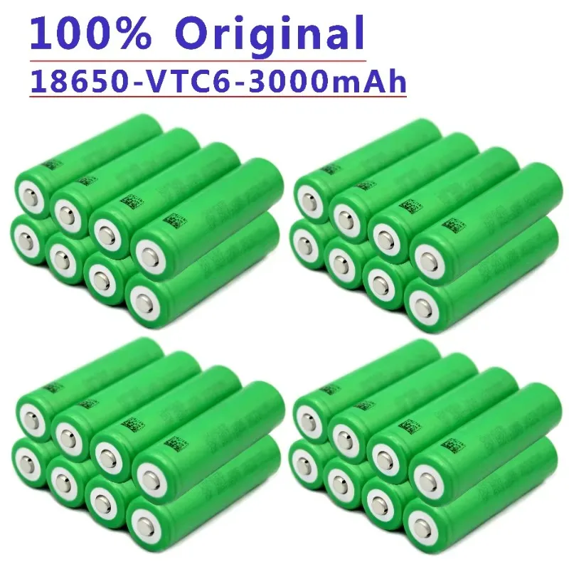 New VTC6 3.7V 3000mAh Rechargeable Li-ion Battery 18650 for Sony US18650 VTC6 30A Toys Flashlight Tools...