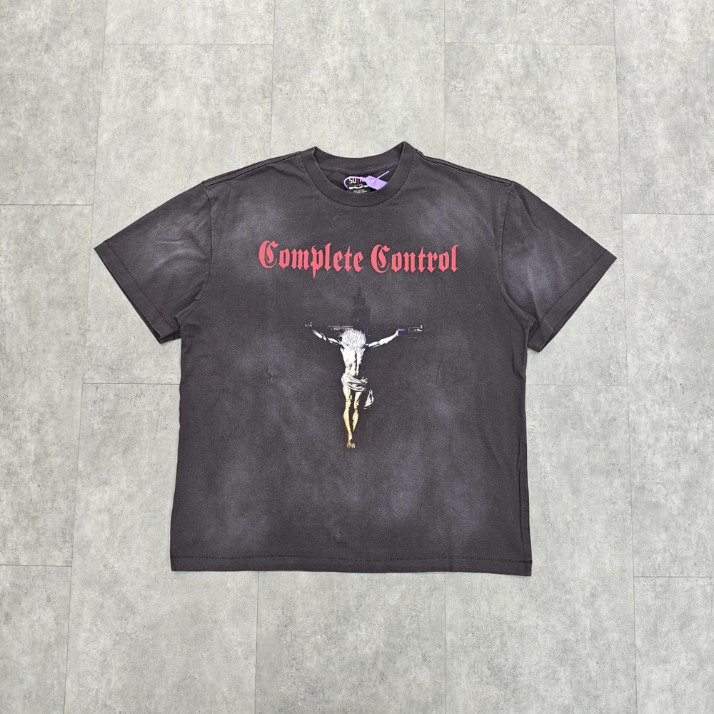 

Yao Fashion Saint OF Michael 25SS Loose Retro Streetwear Trend Casual Short Sleeve Tops Graphics Print Tee T Shirt For Men