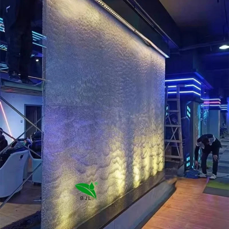 custom.Indoor or Outdoor Steel Wire Mesh Waterfall Wall Feature