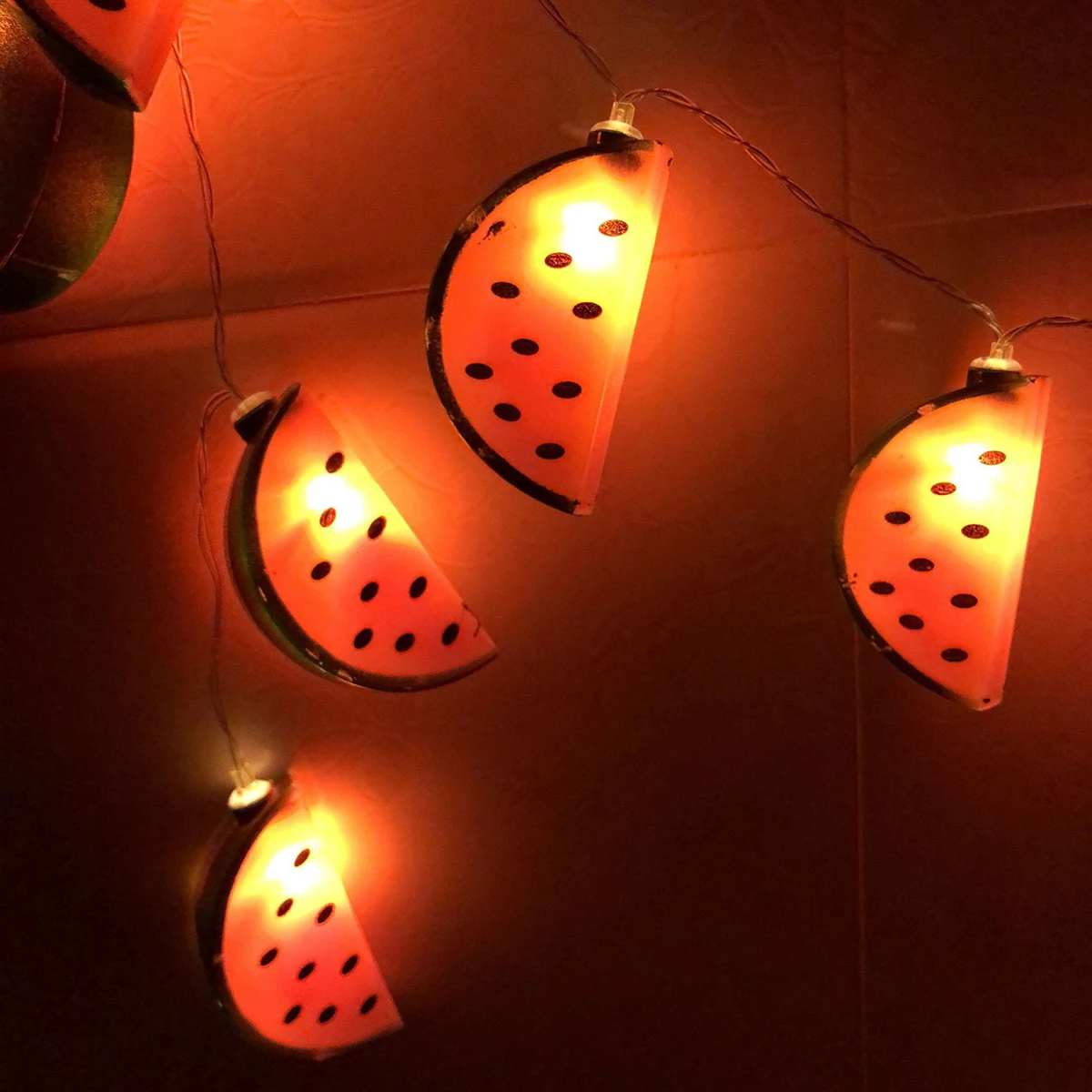Watermelon LED String Lights Operated Eco Friendly Safe Ideal for Parties Weddings Gardens Bedrooms Warm