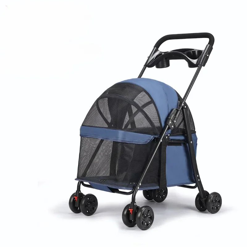 

Small Pet Cart, Cat and Dog Stroller, Dog and Cat Stroller, Lightweight Folding Stroller with Dinner Plate When Going Out