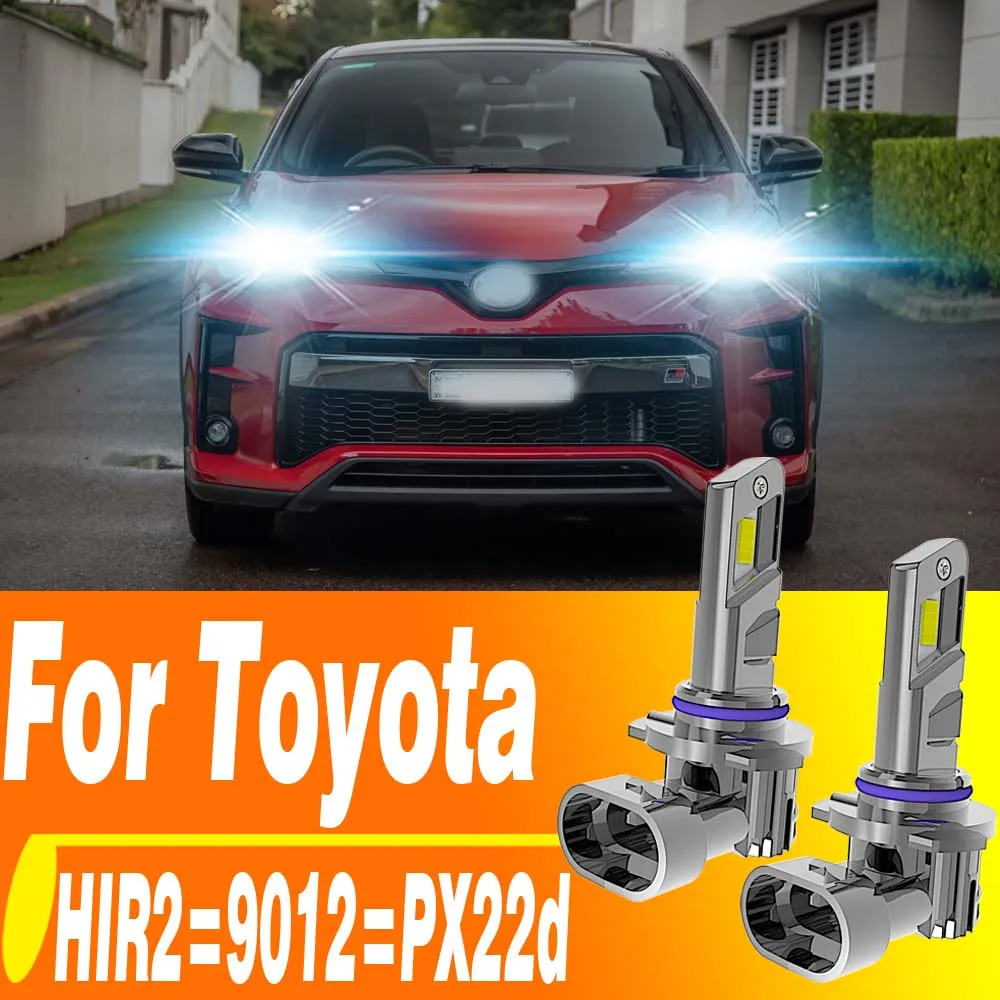 2 Stück HIR2 9012 LED-Scheinwerfer Canbus PX22d Glühbirne für Toyota Chr Yaris Auris Rav4 Aygo B4 IQ Corolla AVENSIS T27 Verso S