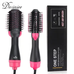 Sèche-cheveux multifonction 1000 W Brosse à air chaud Styler et volumateur Lisseur Bigoudi Peigne Rouleau Une étape électrique Ion Sèche-cheveux Brosse Salon professionnel Salon Styler Ion Blow