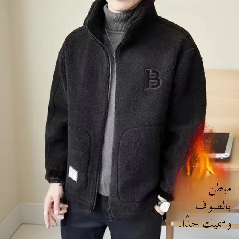 

Зимняя мужская куртка из бархата ягненка для мужчин, повседневное теплое хлопковое пальто, свободная посадка из полиэфирного волокна, Faion Urban Sle