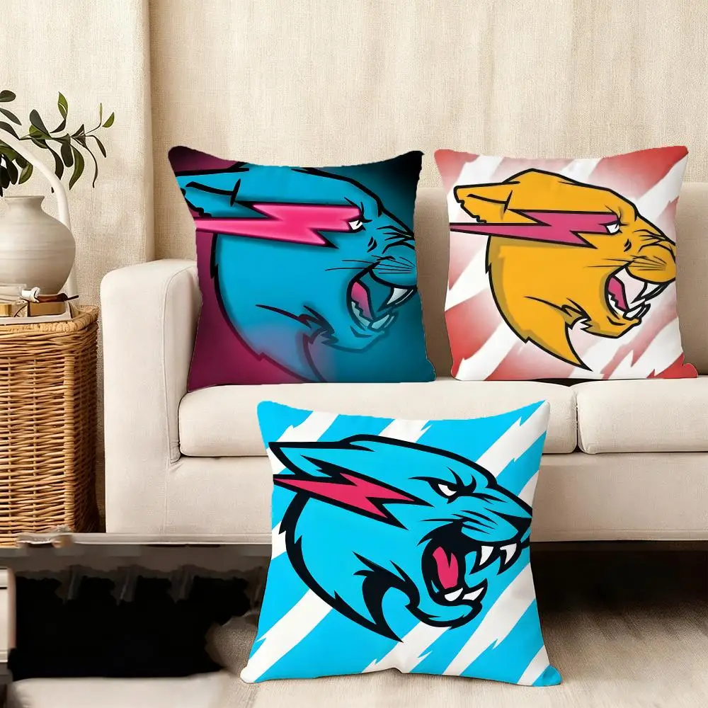 Game Blogger M-Mr Beast Cushion Cover Case Anti-dustmite Pillowcase Invisible zipper silky short plush Sofa cushion cover