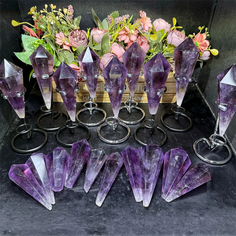 

New Product High Quality Natural Crystal Gemstone Amethyst Wand Scepter for Sale