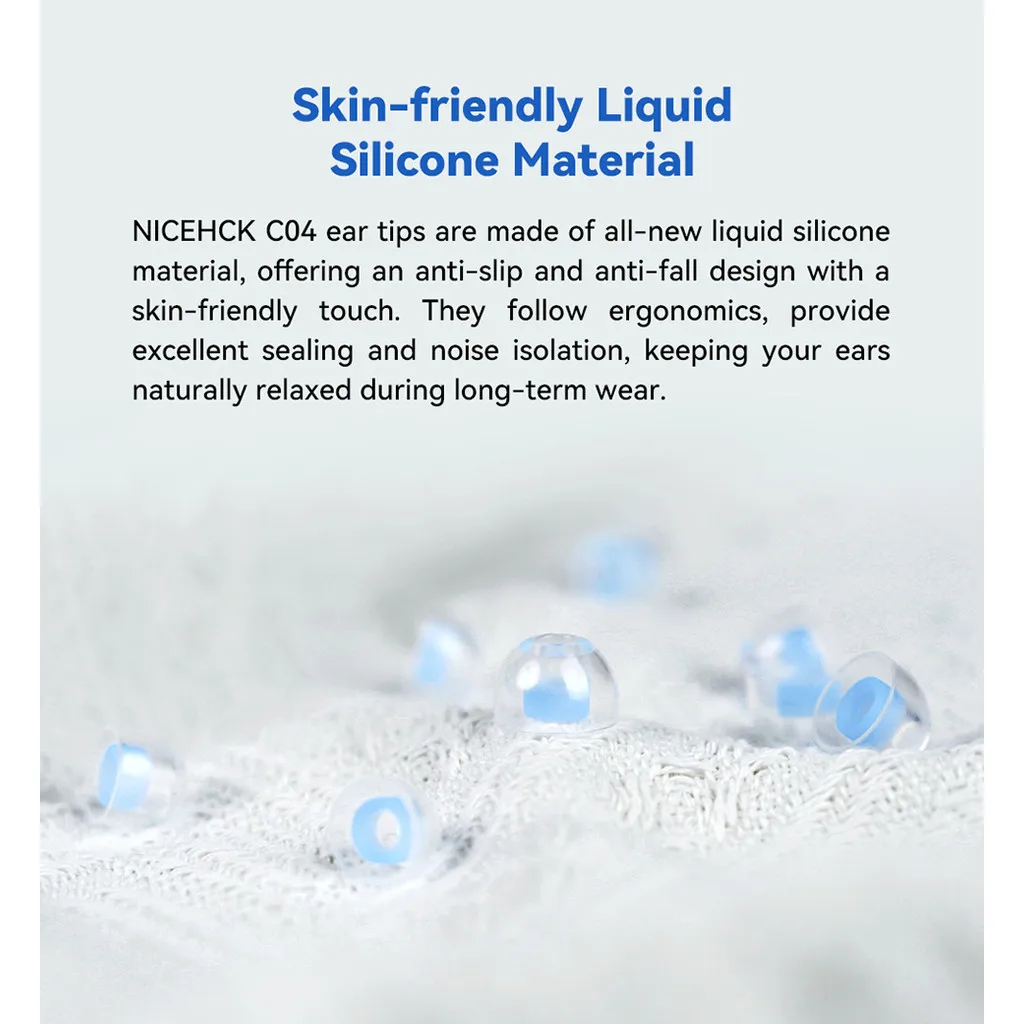 NiceHCK C04 أطراف أذن من السيليكون السائل عازلة للضوضاء ناعمة توسيع مرحلة الصوت طبقات واضحة أطراف الأذن لـ NX8 Himalaya Que