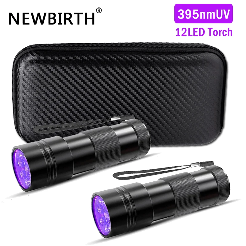 9/12 LED Protable UV Flashlight Black Light 395 NM Ultraviolet Torch Blacklight Detector for Dog Urine Pet Stain and Bed Bug
