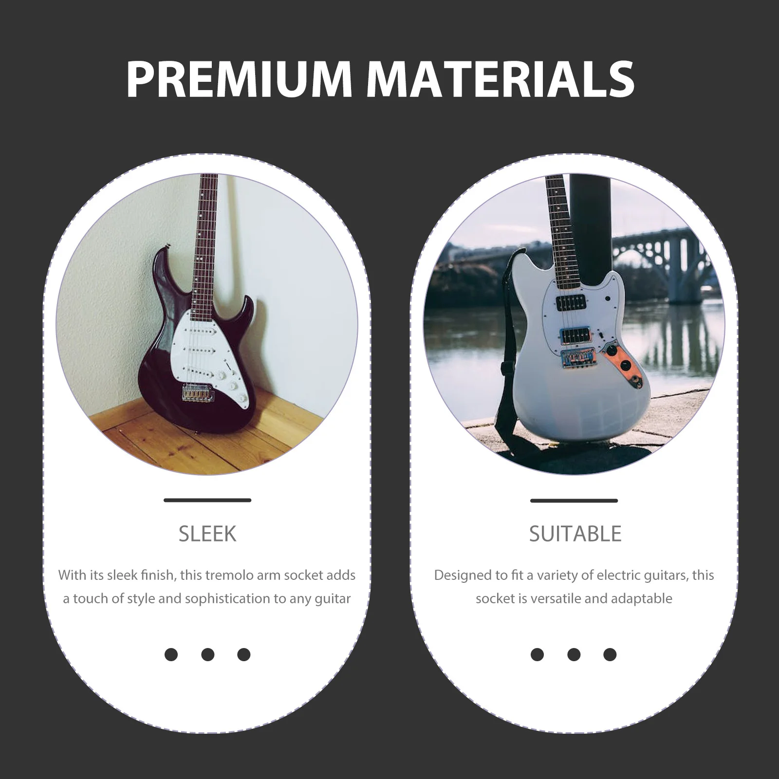 

2pcs Electric Whammy Bar Socket Replacement For Dual-Bridge Tremolo System Metal Guitar Accessory Guitar Parts Instrument Tool