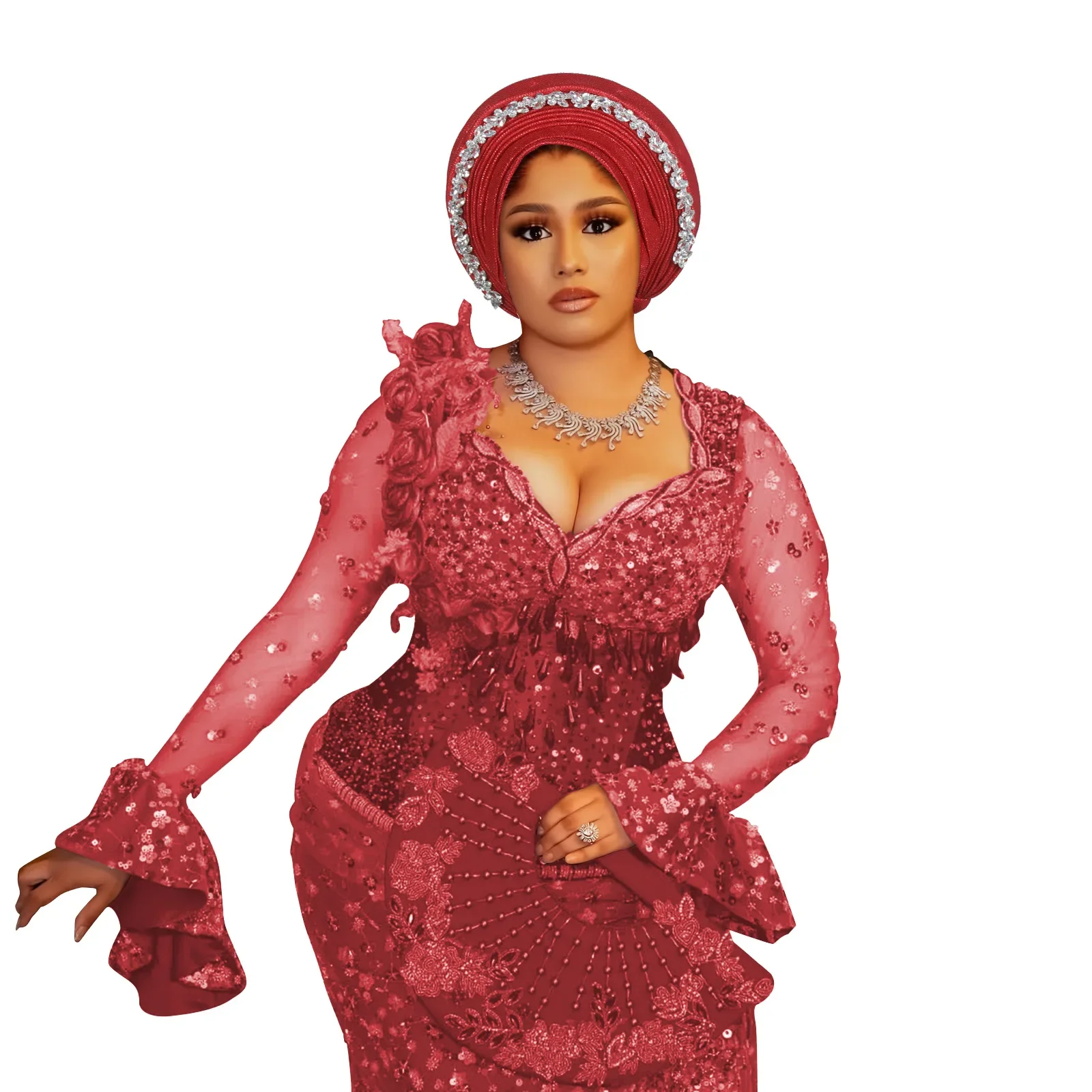 

Новинка 2025 года, африканский тюрбан на голову, нигерийский авто геле, повязки на голову, женский тюрбан, свадебный гелевый мусульманский головной убор, капот, хиджаб, шляпа