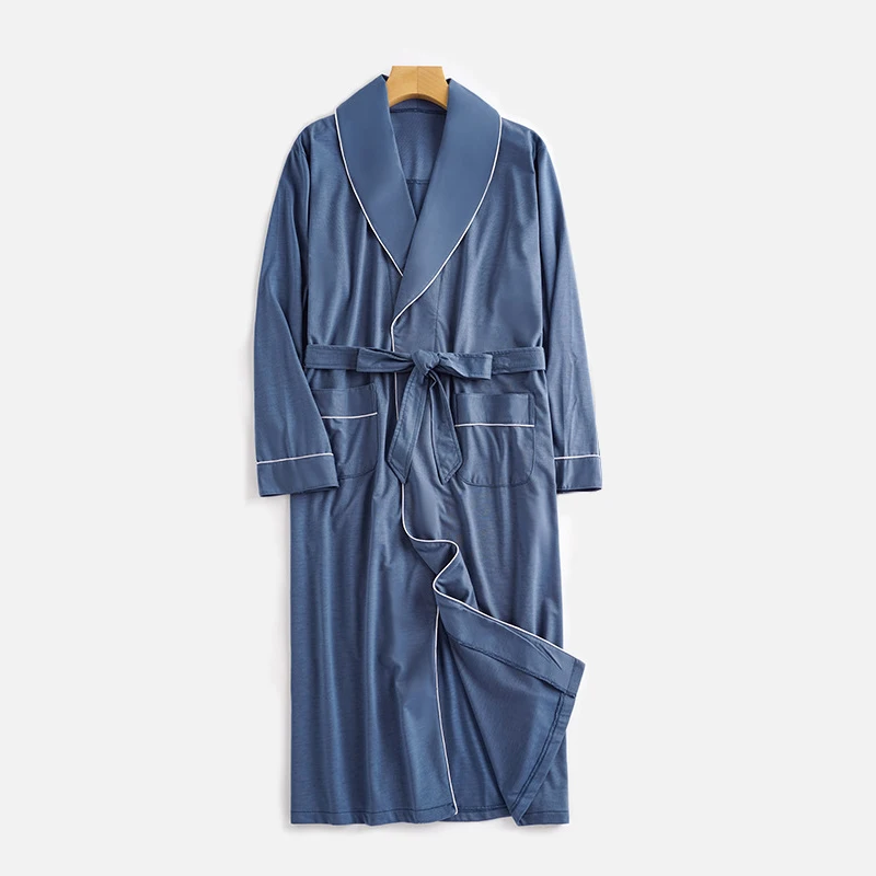 الرجال ملابس خاصة بلون بسيط مشروط التلبيب رداء حجم كبير 4Xl Bathrobe بنين فضفاض ملابس المنزل غير رسمية ملابس النوم