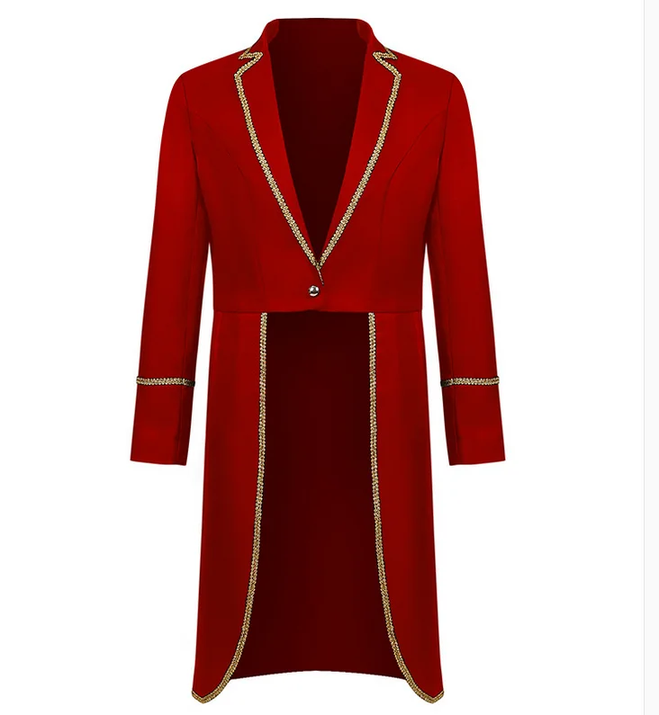 

British court retro gold lace Tailcoat middle long performance suit