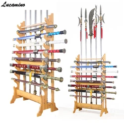 Nan Bamboo 5-hole sword rack Nanzhu Multi-Use Wushu Long knives Racks Sword Stands Martial Arts Swords Stands
