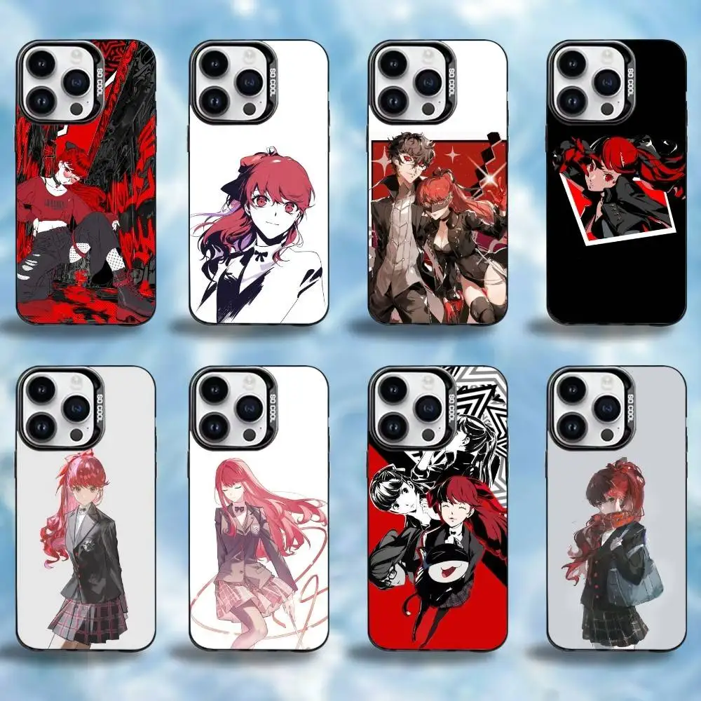 حافظة هاتف Kasumi Persona Yoshizawa 5 لهاتف iPhone17,16,15,14,13,12,Pro Max حافظة هاتف ملونة باللون الأسود
