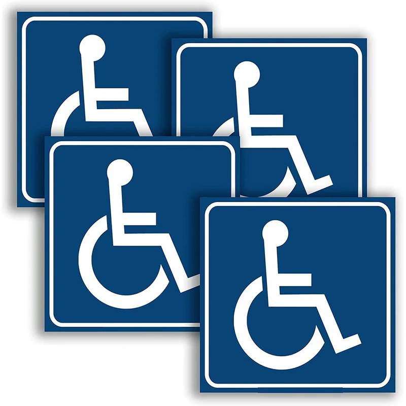 2PCS Disabled Sign Disability Mobility Parking Car Sticker PVC Decal for Auto