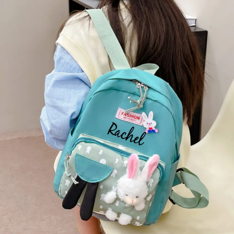 Schattige Kinderen Konijn Rugzak Gepersonaliseerde Geborduurde Naam Kleuterschool Student Schooltas 2024 Baby Tas Casual Rugzak