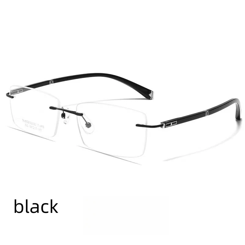 moojolo Fashion Luxury Glasses Vintage Pure Titanium Square Rimless Eyewear Business Prescription Eyeglasses Frame For Men