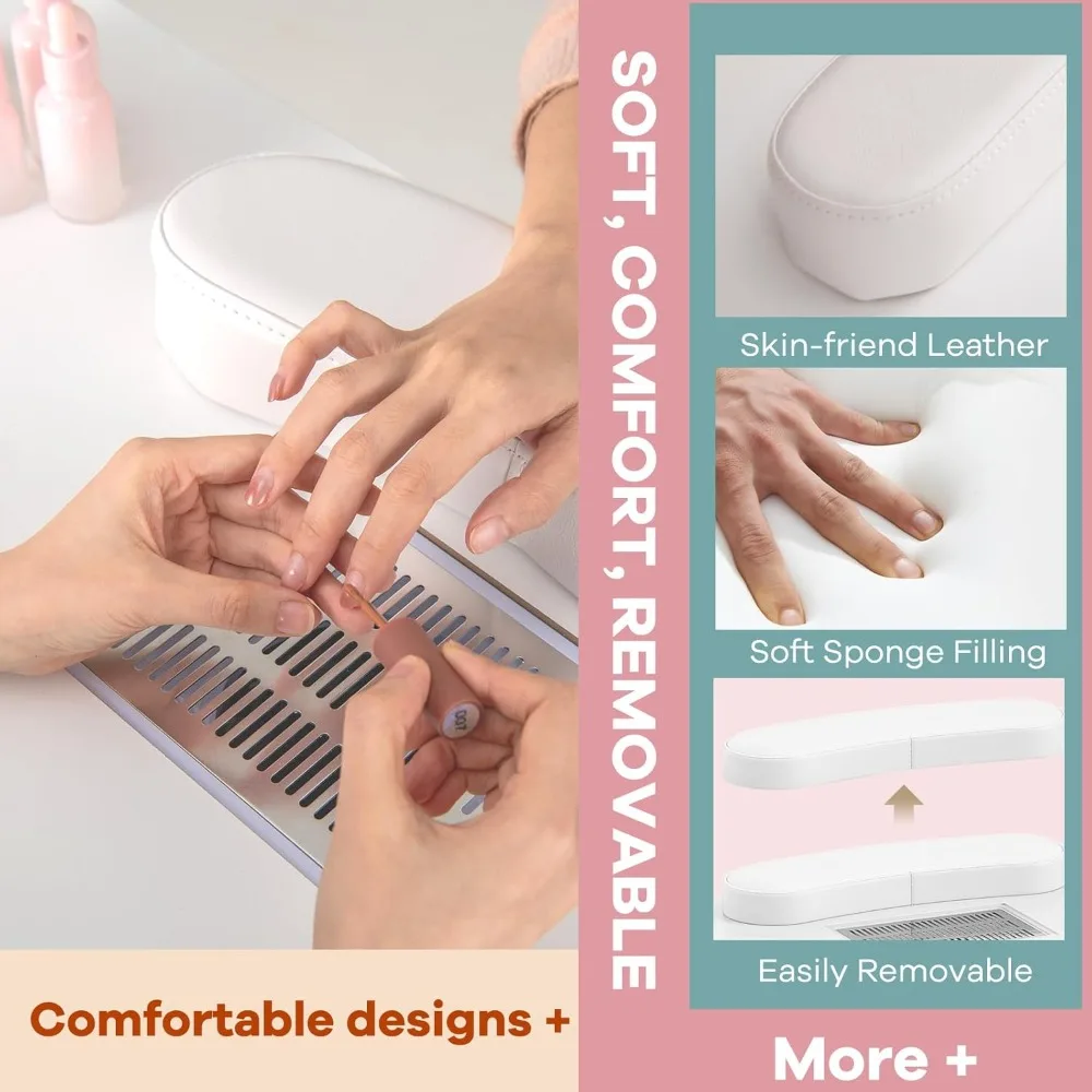 مكتب فني الأظافر الكل في واحد مع مجمع الغبار الكهربائي ووسادة ناعمة وميزات الهاتف المحمول لمحطات مانيكير الصالونات #5