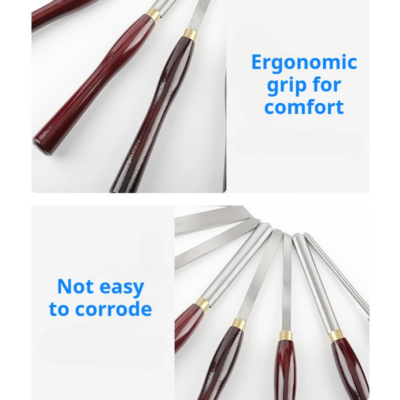 ชุดเครื่องมือแกะสลัก 8 ชิ้น ชุดสิ่วงานไม้ สิ่วอเนกประสงค์แบบแบน ด้ามไม้บีช เครื่องมือกลึง เครื่องมือแกะสลักระดับมืออาชีพ