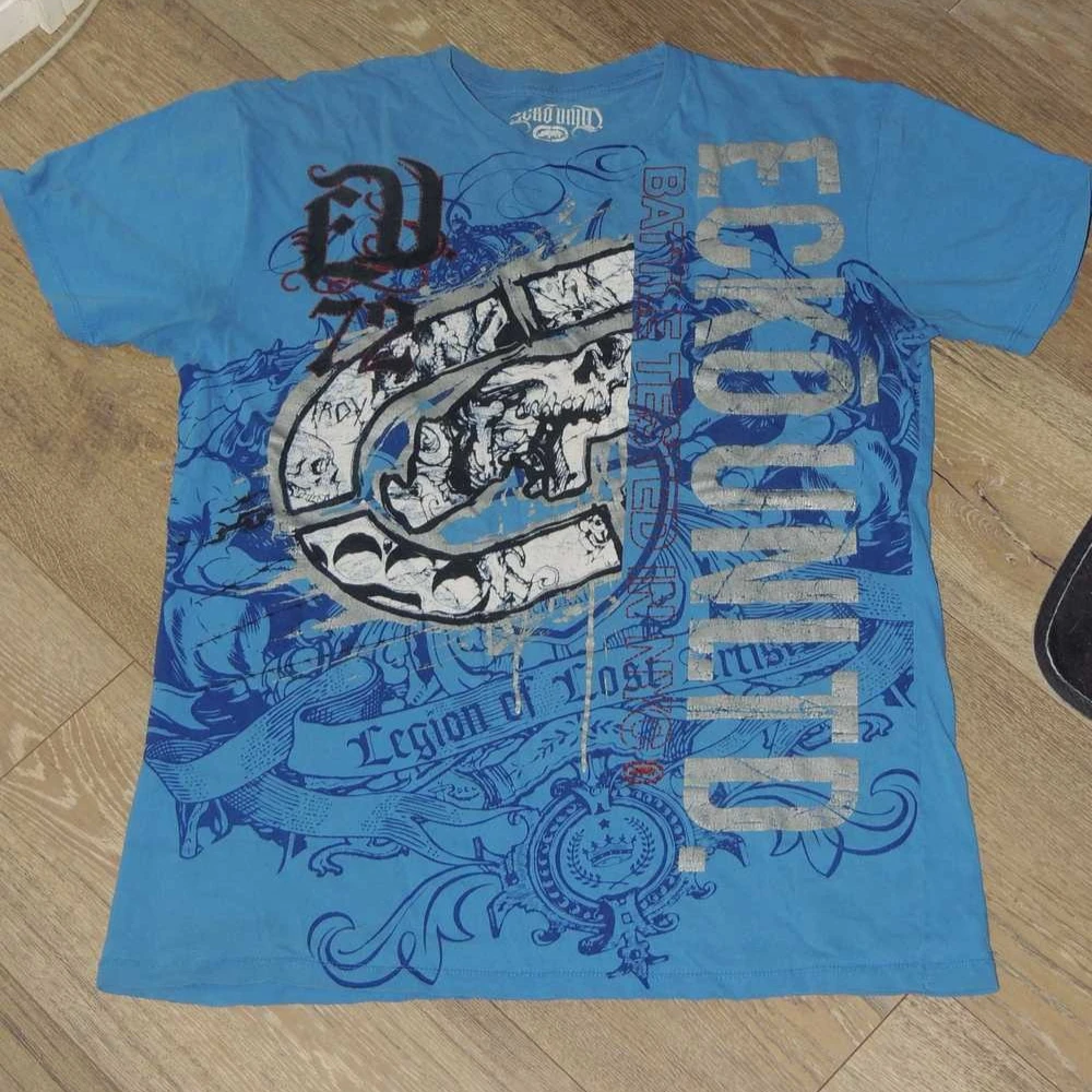 2000s ECKO Rhino Print Oversized T-Shirt Men Women Couple Casual Graphic American Vintage Cotton Streetwear Shirt Unisex Top