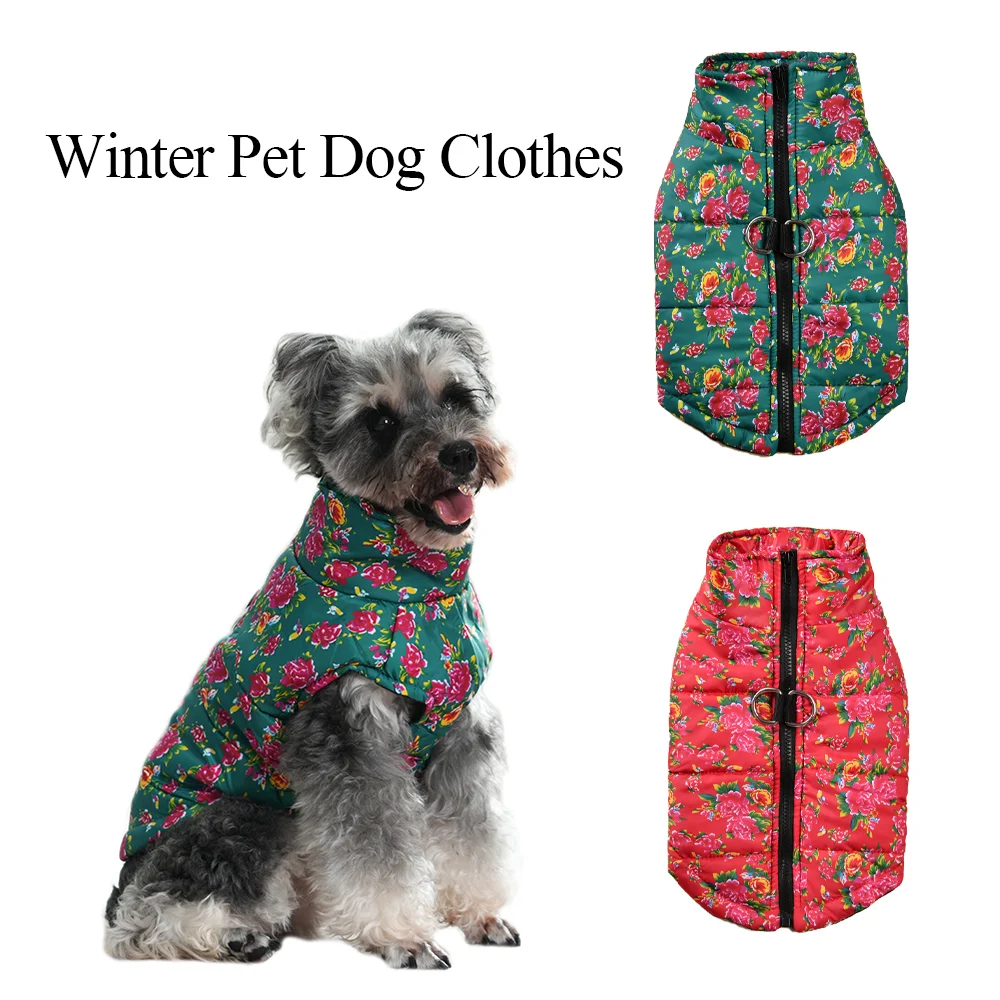 Winter-Hundebekleidung mit D-Ring, weiche, dicke, warme Jacke für kleine und mittelgroße Hunde, Katzen, Schnauzer, Bulldoggen-Overalls