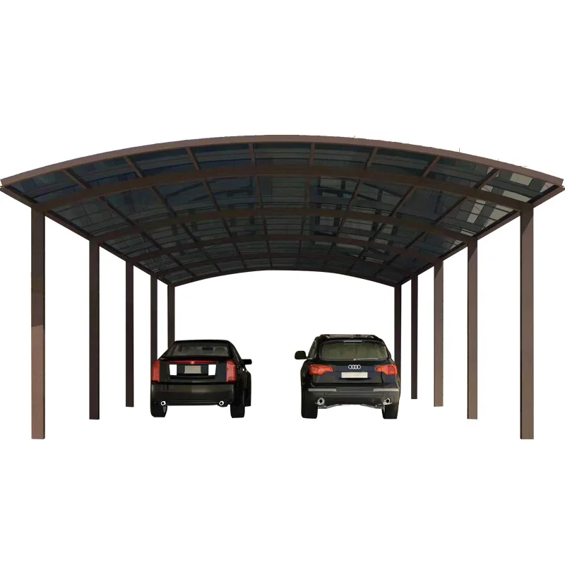 High Quality Arched Roof Aluminum Frame Polycarbonate Car Parking Roof Canopy Carport