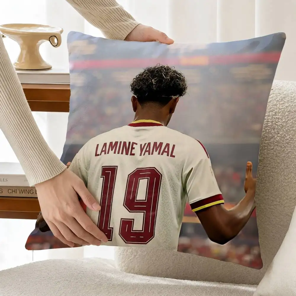 L-Lamine Yamal 19 Wonderkid Customizable Square Pillow case Double Sided Print Sofa Bedroom Decor Cushion Cover