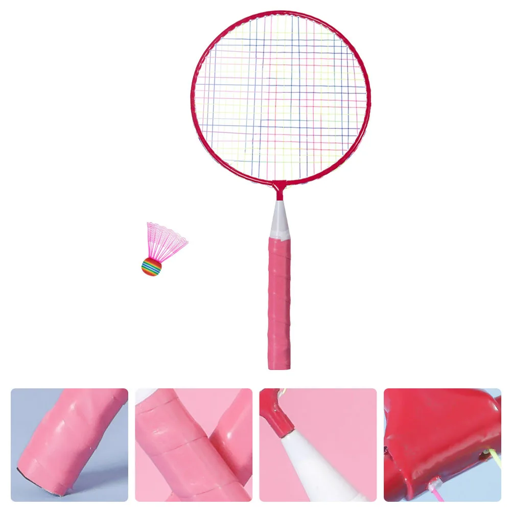 1Set Badminton Racket Set Professional Antiskid Handle Safe Durable Sports Training Gift for 3 to 10 Years Old