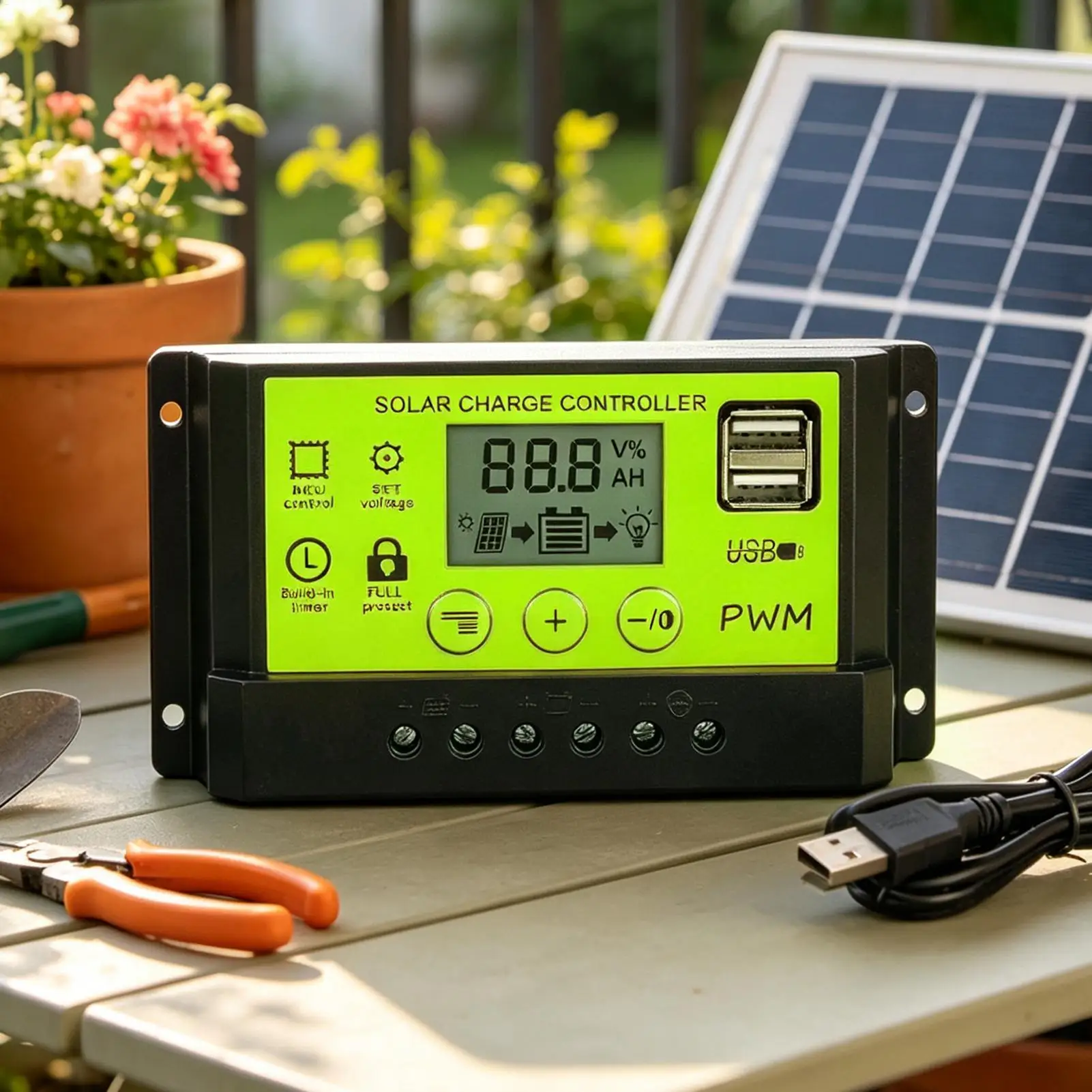 Charge Controllers For Solar Panels 30A 12V/24V USB LCD Display Regulator Solar Battery Controller For RV Camper Trailer Van