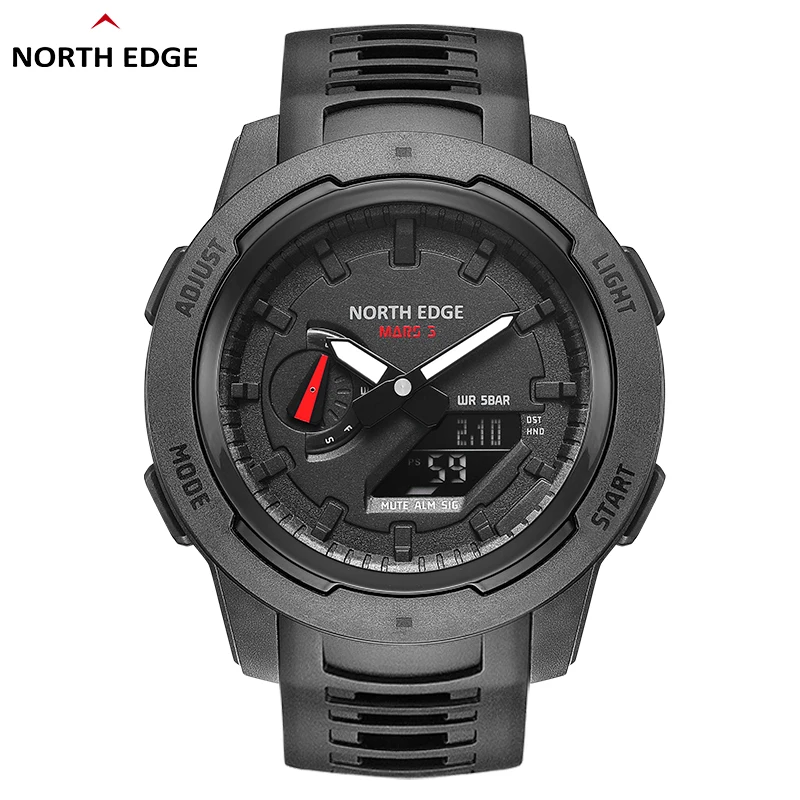 NORTH EDGE MARS 3 Military Smart Watch LED Digital Display Outdoor Sport Pedometer Men's Luminous Multi-function 50M Waterproof