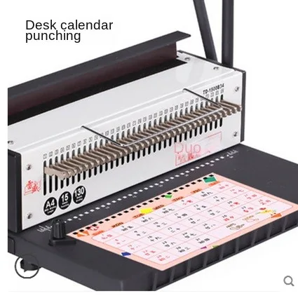 Imagem -02 - Ferro Ring Binding Machine Lâmina Cheia 34 Buracos Mesa Calendário Máquina de Perfuração Calendário de Parede Bobina Dupla Binding m Td1500b34