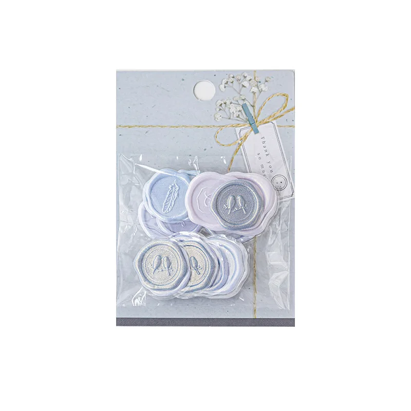 18pcs Vintage Wax Seal Stamp Stickers DIY Scrapbooking Journal Planner Decorations Korean Stationery Envelope Sealing Tags