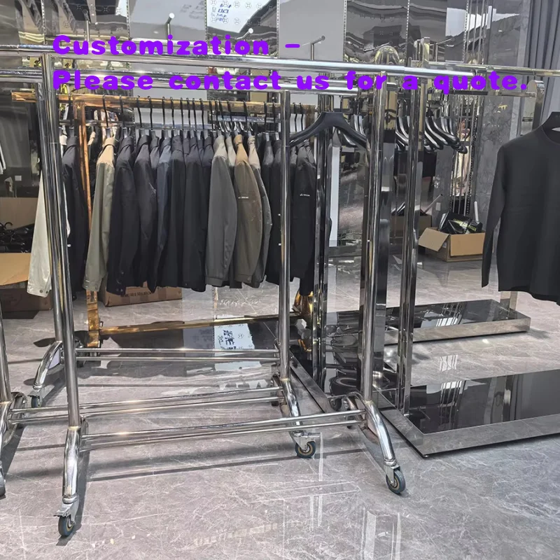 custom.Hot Sale Modern Garment Hang Display Stand Retail Hanging Clothes Display Racks Furniture Display Garment Store Cloth